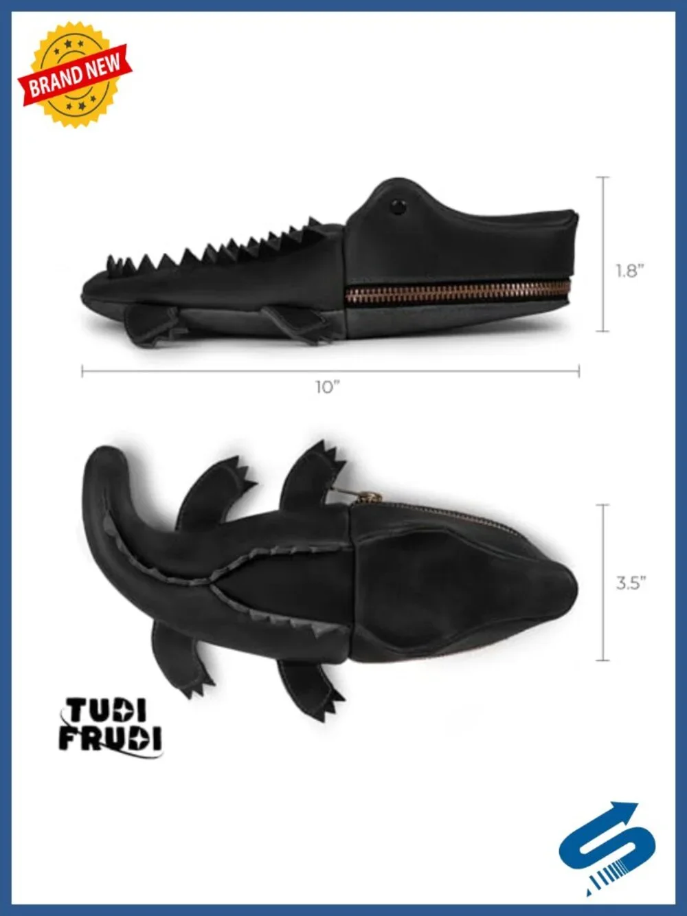 Crocodile-Shaped Leather Pencil Pouch Coin Purse Alligator Clutch